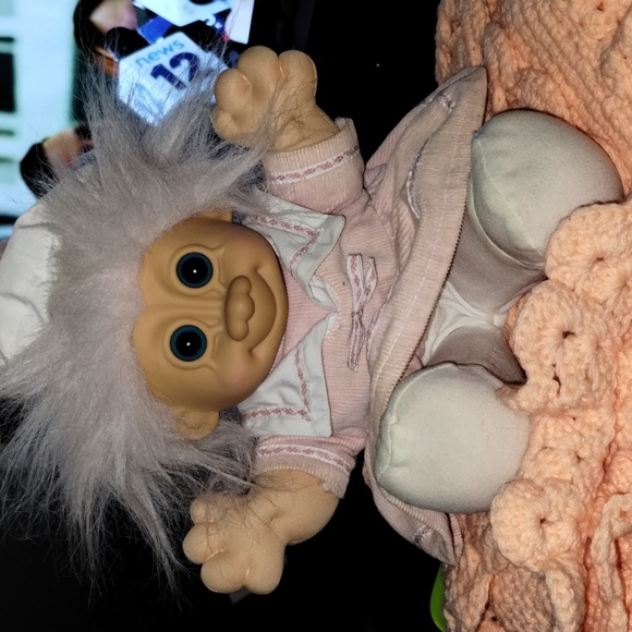 Russ Troll Kidz 'Buffy' pink corduroy sailor dress 12”. VTG - Picture 1 of 1